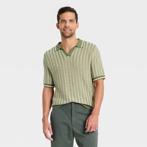 Goodfellow & Co - Men's Short Sleeve Polo Collar Pullover Sweater -  Olive Green